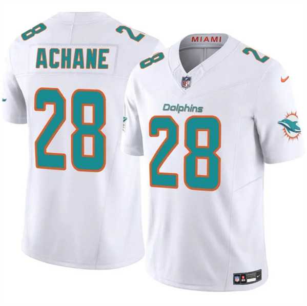 Men & Women & Youth Miami Dolphins #28 DeVon Achane White 2024 F.U.S.E. Vapor Limited Stitched Jersey